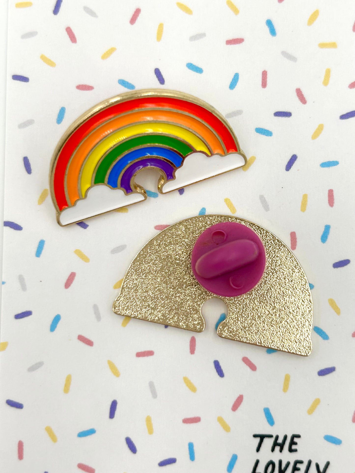 Rainbow Enamel Pin Badge | Stocking Filler | Teacher Gift | Well Being Gift | Lanyard