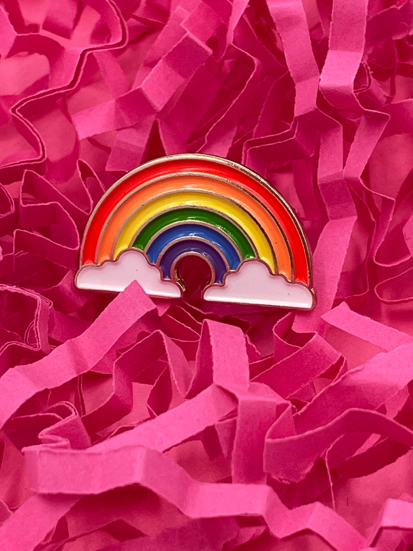 Rainbow Enamel Pin Badge | Stocking Filler | Teacher Gift | Well Being Gift | Lanyard
