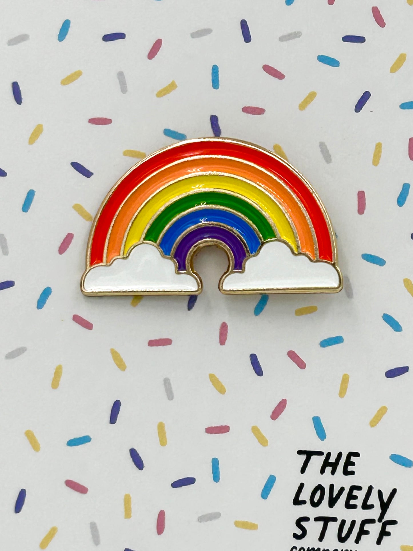 Rainbow Enamel Pin Badge | Stocking Filler | Teacher Gift | Well Being Gift | Lanyard