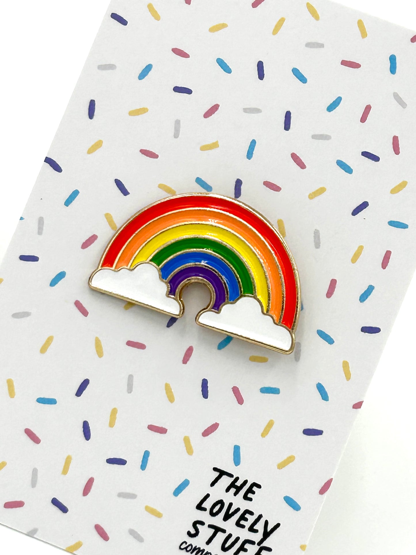 Rainbow Enamel Pin Badge | Stocking Filler | Teacher Gift | Well Being Gift | Lanyard