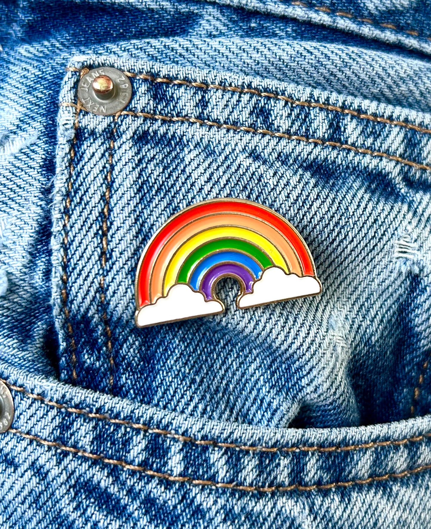 Rainbow Enamel Pin Badge | Stocking Filler | Teacher Gift | Well Being Gift | Lanyard
