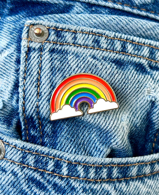 Rainbow Enamel Pin Badge | Stocking Filler | Teacher Gift | Well Being Gift | Lanyard
